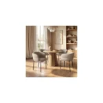 Ebony & Elise Extendable Dining Set with Curved Back Chairs