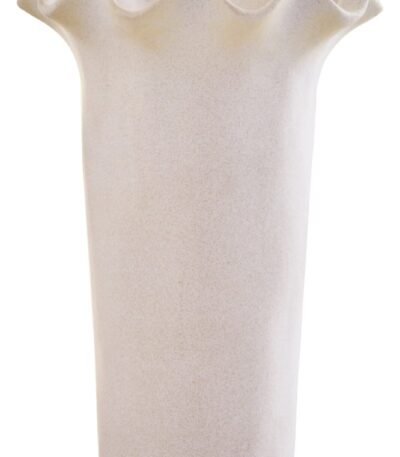 Eday Cream Scalloped Edge Large Vase