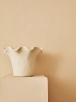 Eday Cream Scalloped Edge Small Vase