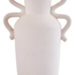 Eday White Large Vase with Abstract Handles