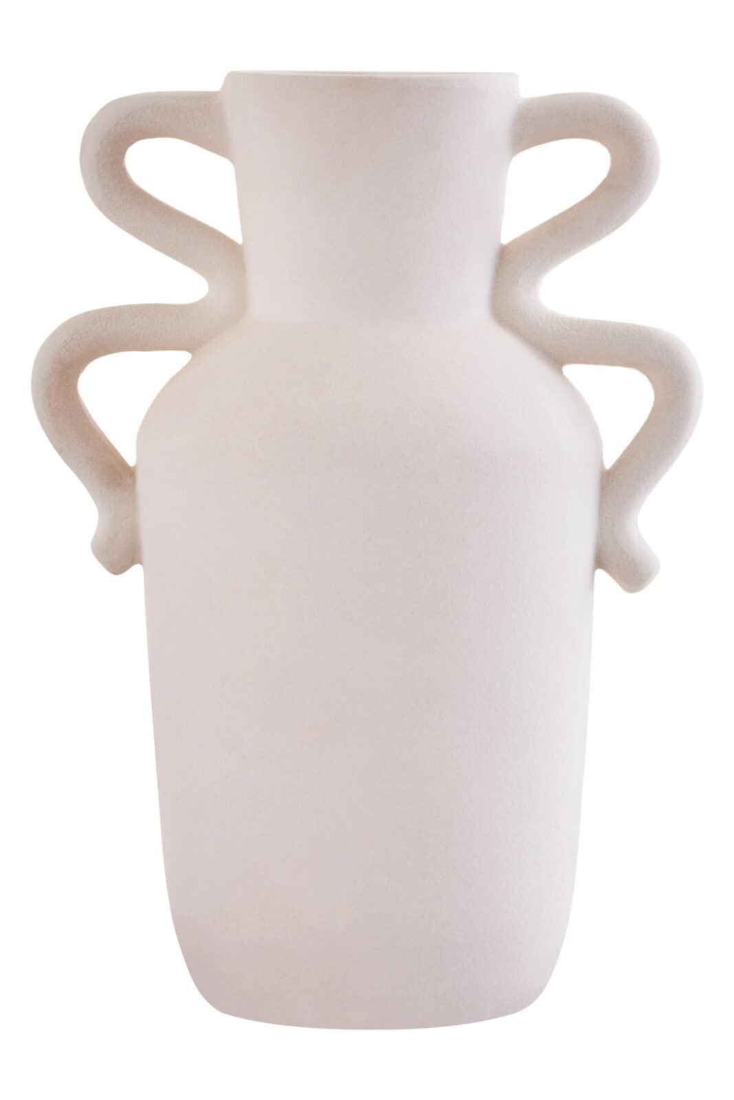 Eday White Large Vase with Abstract Handles Eday White Large Vase with Abstract Handles