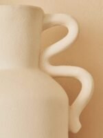 Eday White Large Vase with Abstract Handles