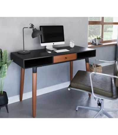 Edelweiss Desk Walnut and Black