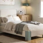 Eleanor Single Upholstered Bed Beige & Green