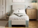 Eleanor Single Upholstered Bed Beige & Green - Image 2
