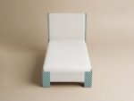 Eleanor Single Upholstered Bed Beige & Green - Image 4