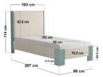Eleanor Single Upholstered Bed Beige & Green - Image 5