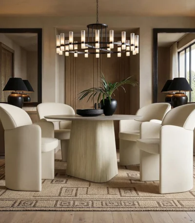 Elin & Estella Round Dining Table with 4 Chairs