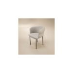 Elise Set of 2 Curved Back Chenille Dining Chairs Light Brown - Image 5