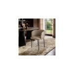 Elise Set of 2 Linen Effect Dining Chairs Beige - Image 2