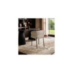 Elise Set of 2 Linen Effect Dining Chairs Beige - Image 3
