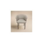 Elise Set of 2 Linen Effect Dining Chairs Beige - Image 5