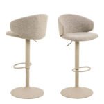 Ella Swivel Beige Bar Stool Set of 2