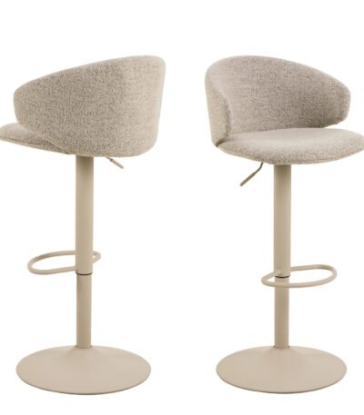 Ella Swivel Beige Bar Stool Set of 2