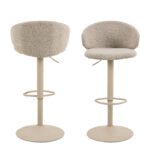 Ella Swivel Beige Bar Stool Set of 2