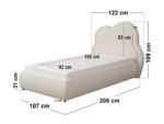 Elyna Single Upholstered Bed with Cloud Headboard - Image 8