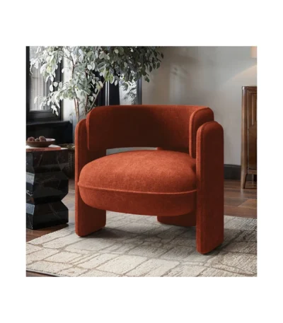 Emery Fabric Accent Chair Burnt Orange