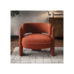 Emery Fabric Accent Chair Burnt Orange