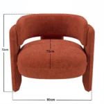 Emery Fabric Accent Chair Burnt Orange