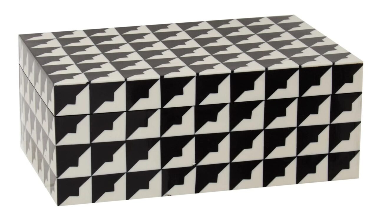 Eriskay Black and White Large Trinket Box