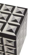 Eriskay Black Grey and White Large Square Trinket Box