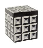 Eriskay Black Grey and White Large Square Trinket Box