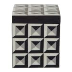 Eriskay Black Grey and White Large Square Trinket Box