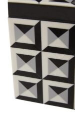 Eriskay Black Grey and White Large Square Trinket Box