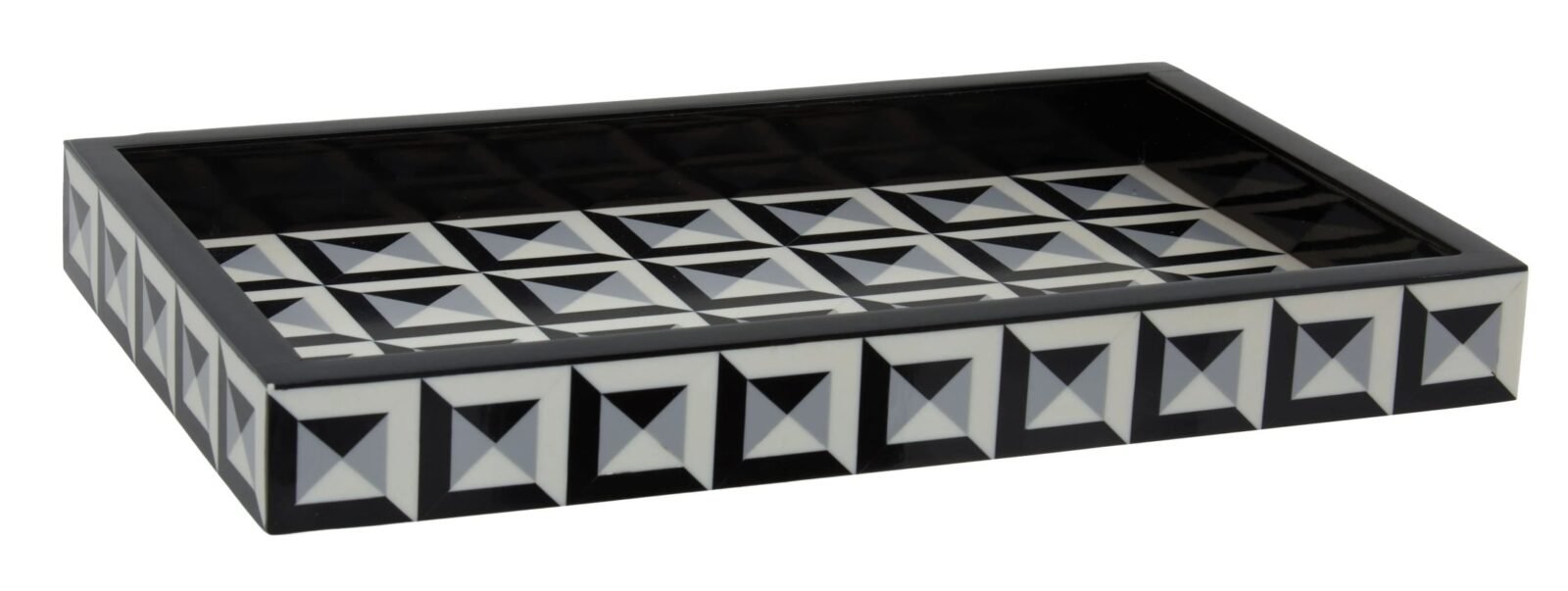 Eriskay Black Grey and White Rectangular Tray Eriskay Black Grey and White Rectangular Tray