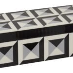 Eriskay Black Grey and White Rectangular Trinket Box