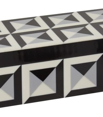 Eriskay Black Grey and White Rectangular Trinket Box