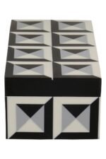 Eriskay Black Grey and White Rectangular Trinket Box
