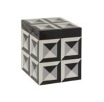 Eriskay Black Grey and White Small Square Trinket Box