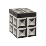 Eriskay Black Grey and White Small Square Trinket Box