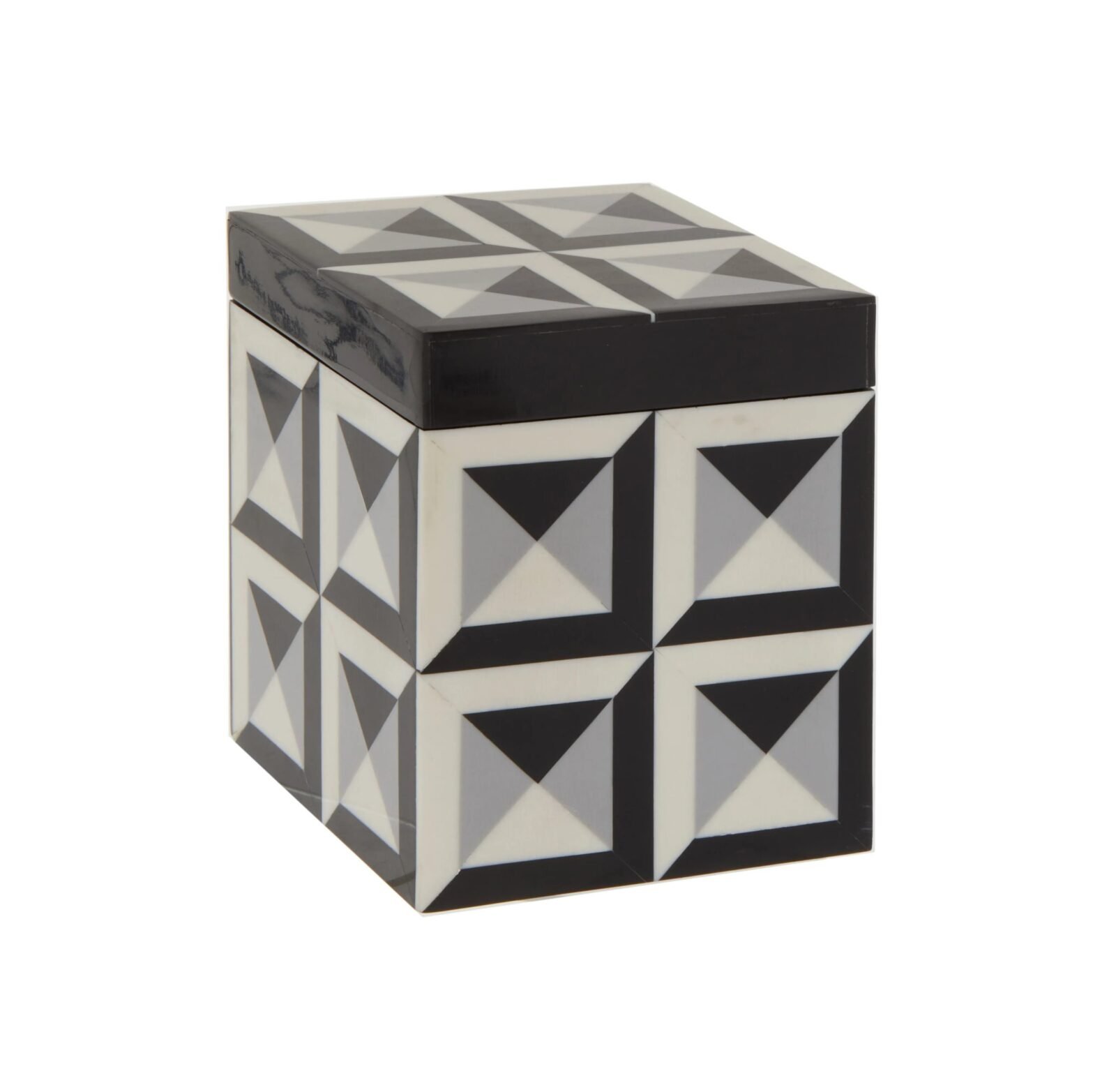 Eriskay Black Grey and White Small Square Trinket Box Eriskay Black Grey and White Small Square Trinket Box
