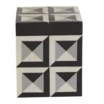Eriskay Black Grey and White Small Square Trinket Box