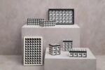Eriskay Black Grey and White Small Square Trinket Box