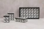Eriskay Black Grey and White Small Square Trinket Box