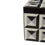 Eriskay Black Grey and White Small Square Trinket Box