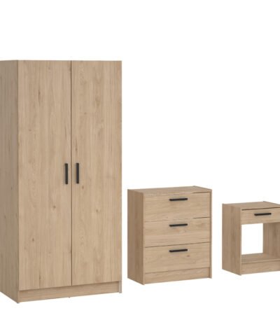 Escape Wardrobe, Chest and Nightstand in Jackson Hickory