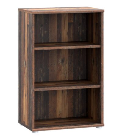 Essential Low Narrow 2 Shelf Bookcase in Vintage Oak