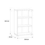 Essential Low Narrow 2 Shelf Bookcase in Vintage Oak