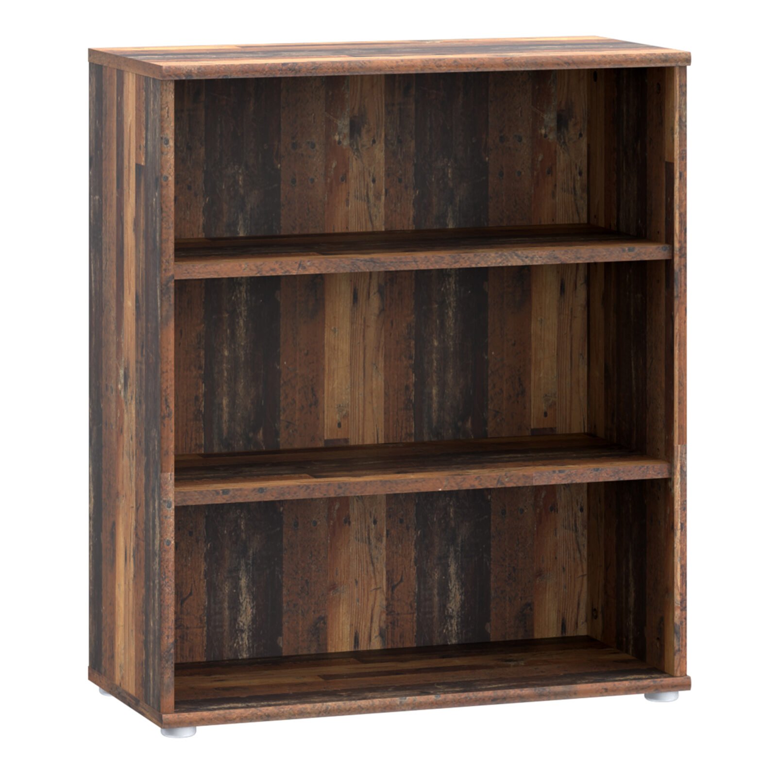 Essential Low Wide 2 Shelf Bookcase in Vintage Oak Essential Low Wide 2 Shelf Bookcase in Vintage Oak