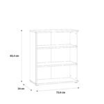 Essential Low Wide 2 Shelf Bookcase in Vintage Oak
