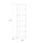 Essential Narrow 5 Shelf Bookcase in Vintage Oak