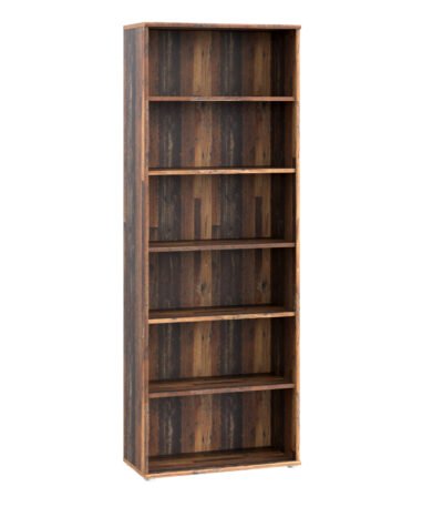 Essential Wide 5 Shelf Bookcase in Vintage Oak