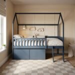 Explorer Single Mid Sleeper House Bed with Safety Rails & Toy Box - Image 8