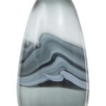 Fetlar Grey Swirl Design Large Glass Bottle Vase