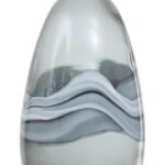 Fetlar Grey Swirl Design Medium Glass Bottle Vase