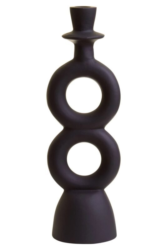 Fladda Black Large Candle Holder